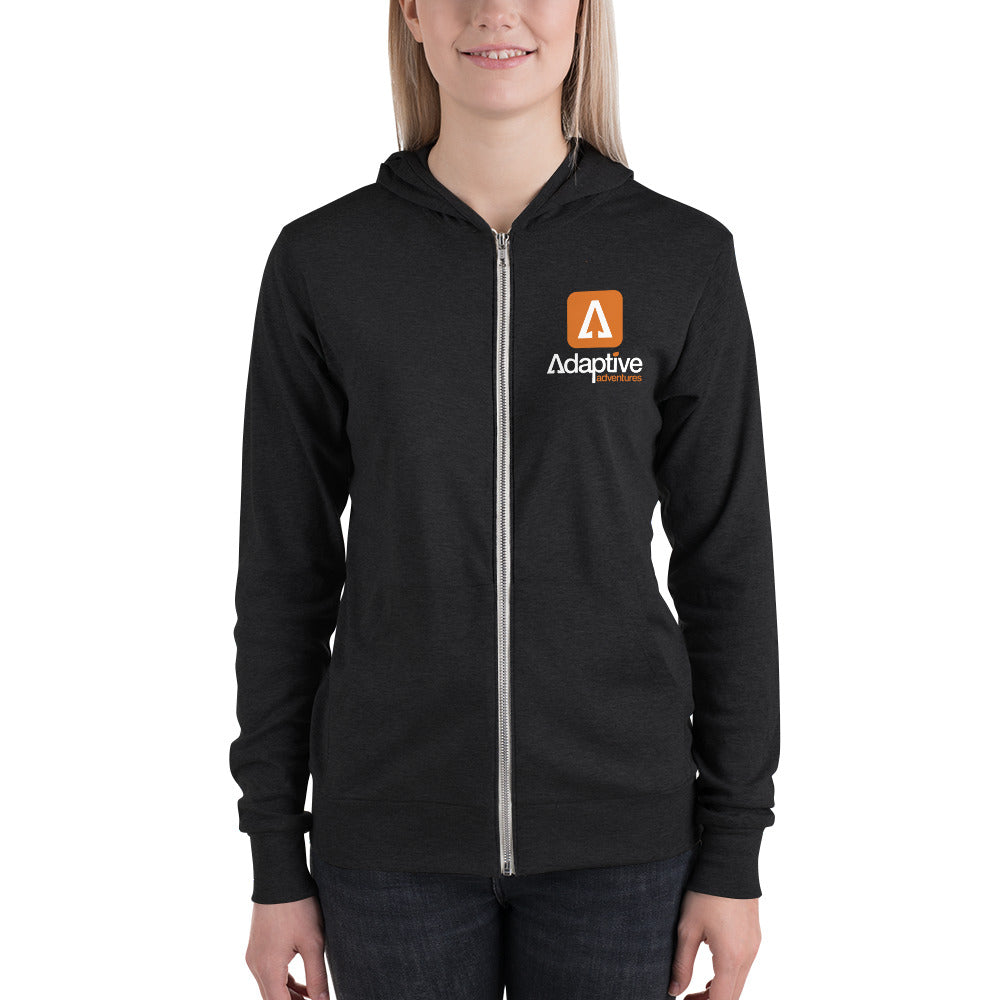 Adaptive Adventures Stacked Logo Unisex Zip Hoodie