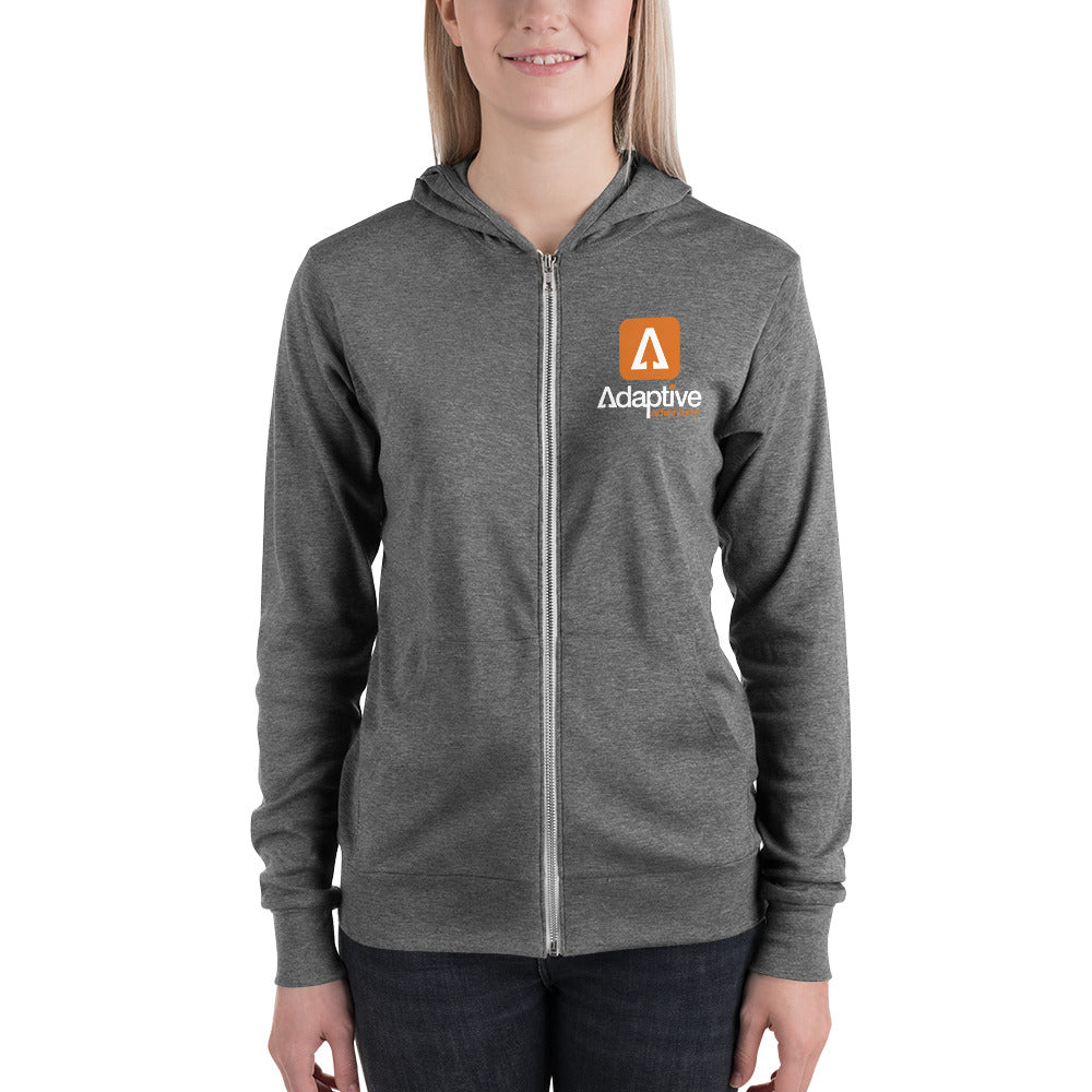 Adaptive Adventures Stacked Logo Unisex Zip Hoodie